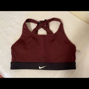 Nike Burgundy/black Sports Bra - S